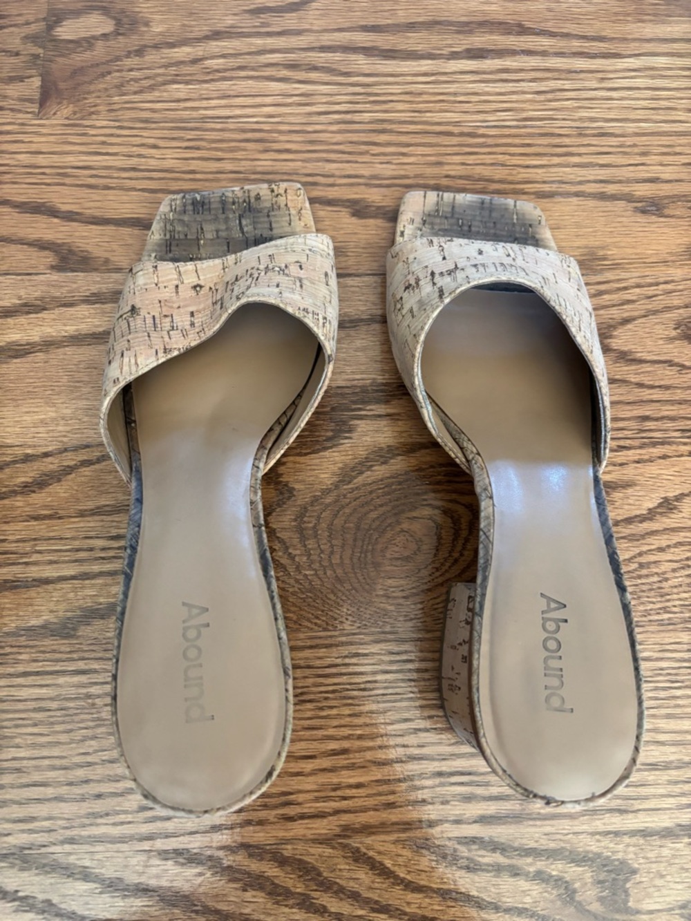 Abound Cork-Textured Slide Mules in Beige